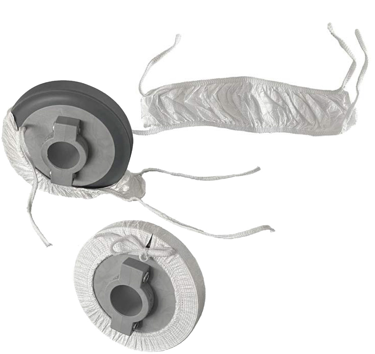 Die sehr leichten und reißfesten Schutzüberzüge von euroTECH verhindern den direkten Kontakt zwischen Transportrolle und Werkstück.