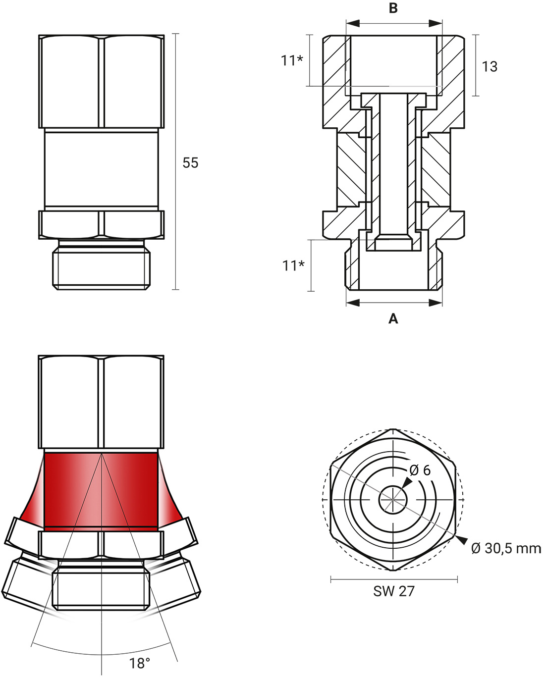 eT-Flex ist das effiziente Gummigelenk für eine bewegliche Aufnahme des Sauggreifers am Aufhängebolzen. Geeignet zur Handhabung von schrägen Werkstücken.